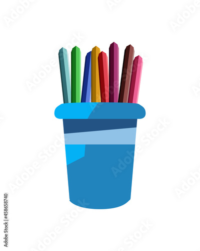 colored pencils in mug