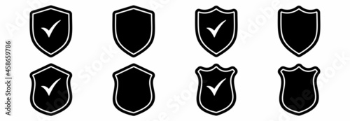 shield icon set, shield vector set, protections approve sign 