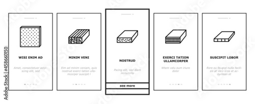 Timber Wood Industrial Production Onboarding Mobile App Page Screen Vector. Fiber Board And Round Wooden Desk, Pellets And Plywood Timber Illustrations