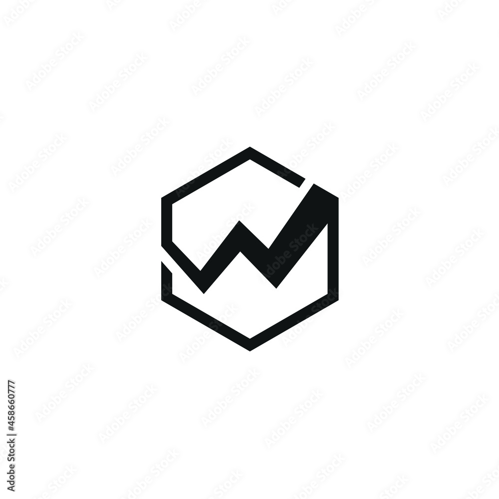 Isial W Hexagon with Minimalist Abstract Logo Design Growth Style Isial W Hexagon with Minimalist Abstract Logo Design Growth Style