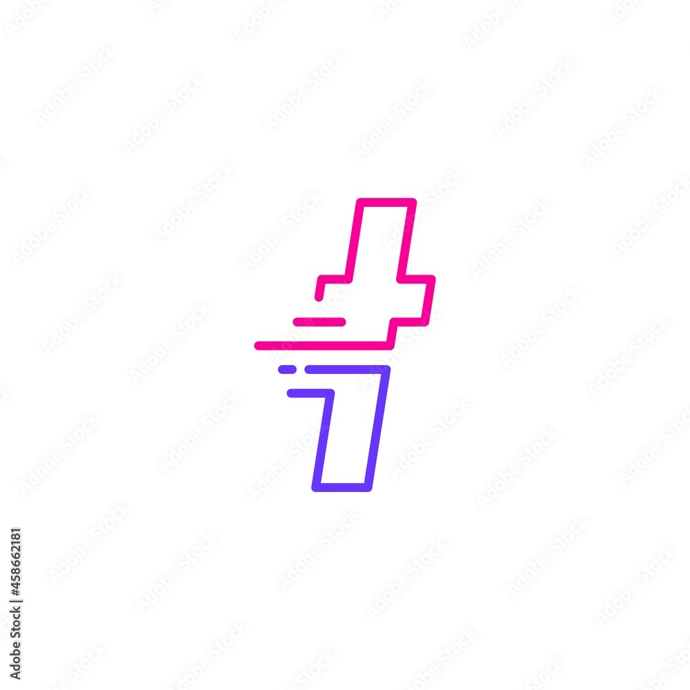 t letter dash lowercase tech digital fast quick delivery movement line outline monoline blue logo vector icon illustration
