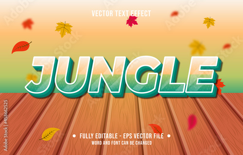 Text effect jungle gradient style autumn season background