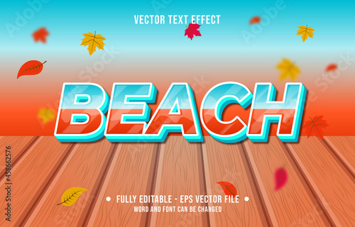 Text effect beach gradient style autumn season background