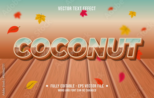 Text effect coconut gradient style autumn season background