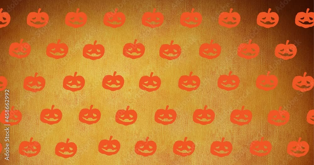 Animation of falling pumpkin on orange background Animation of falling pumpkin on orange background