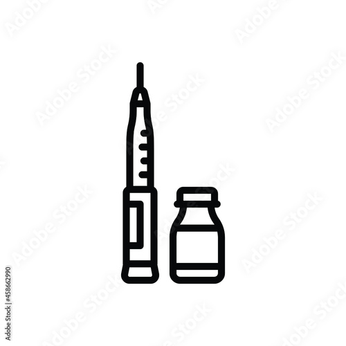 Black line icon for insulin