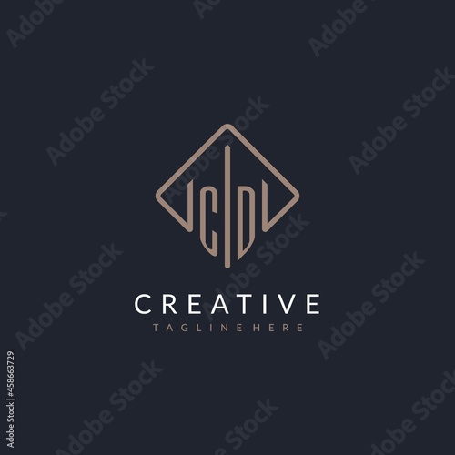 CD initial logo with curved rectangle style design