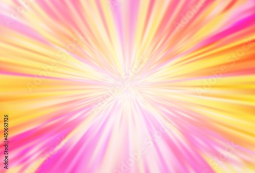 Light Pink, Yellow vector blurred shine abstract template.