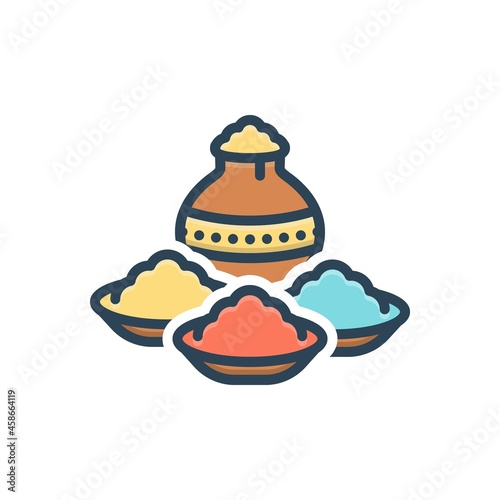 Color illustration icon for tradition
