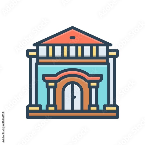 Color illustration icon for palace