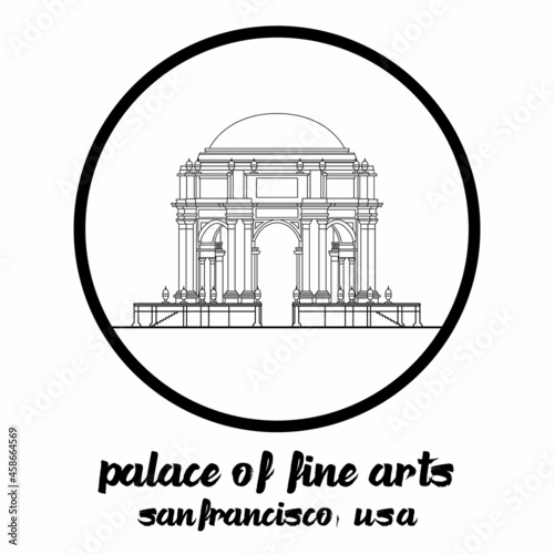 Circle Icon line Palace of fine arts. Vector illustration