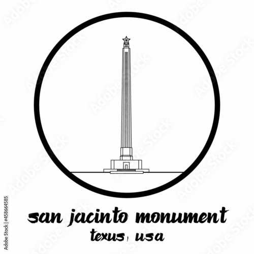 Circle Icon line San Jacinto Monument. Vector illustration