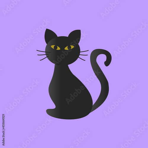 Halloween black cat clip art vector image