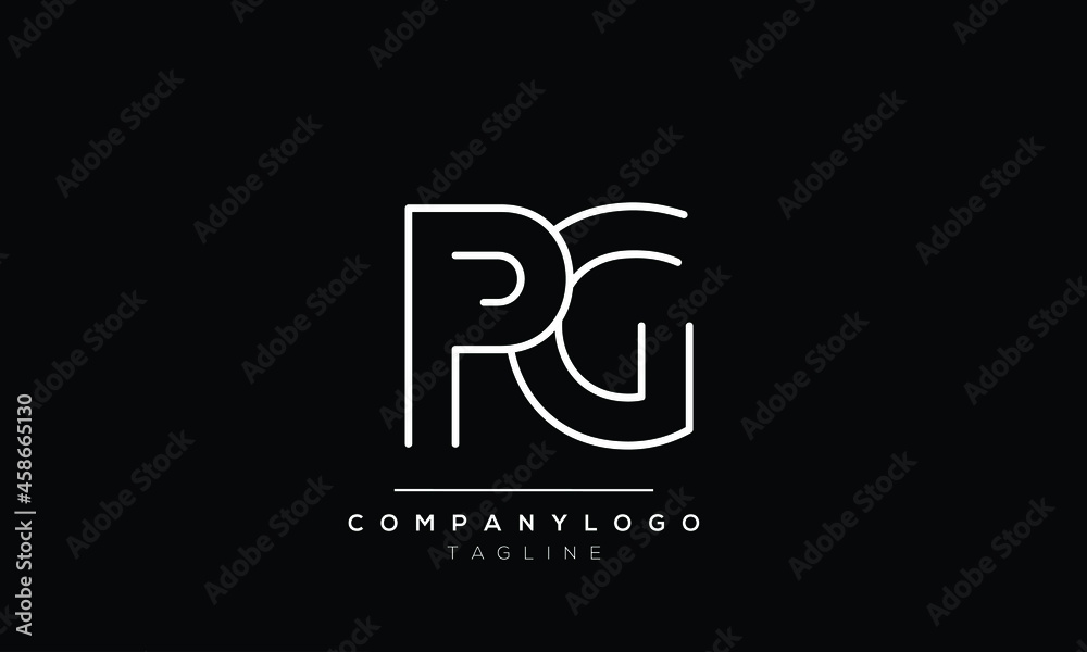 Abstract Letter Initial PG GP Vector Logo Design Template