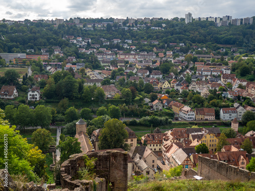 Castle ruins view of the city 