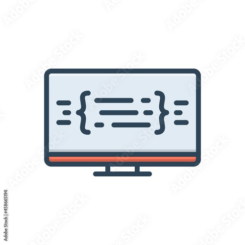 Color illustration icon for compiled