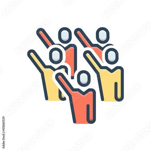 Color illustration icon for participated