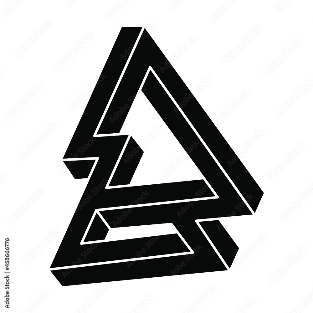 Optical illusion object, impossible figure, optical art. Geometric shape. Optical illusion object, impossible figure, optical art. Geometric shape.