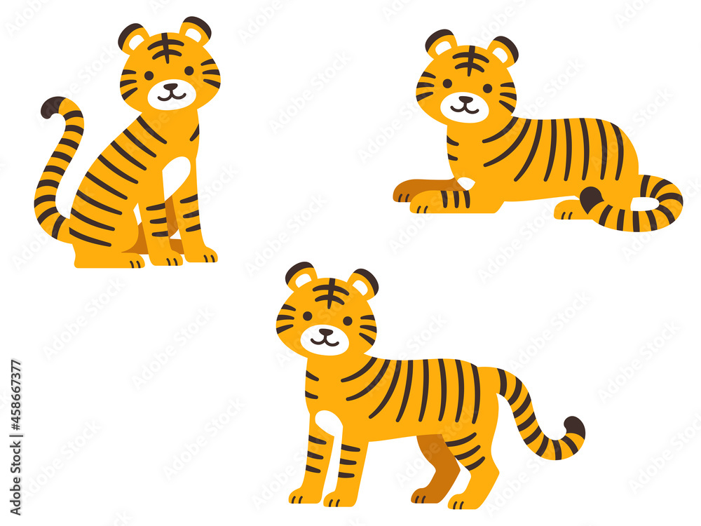 可愛い虎のポーズイラスト 座る 立つ 伏せる Stock ベクター Adobe Stock 可愛い虎のポーズイラスト 座る 立つ 伏せる Stock ベクター Adobe Stock