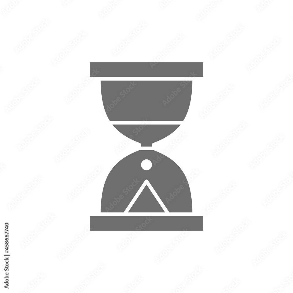 Hourglass, sand watch grey icon. Isolated on white background Hourglass, sand watch grey icon. Isolated on white background