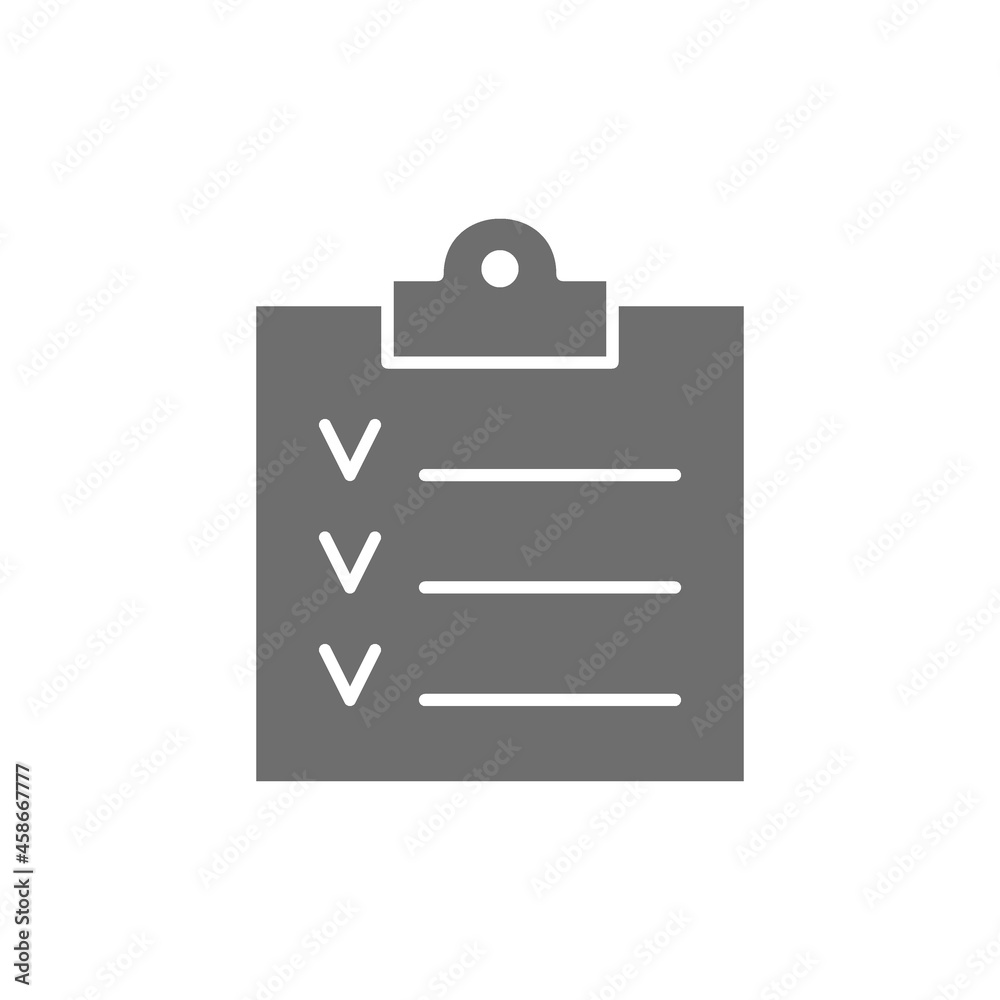 Vector checklist, clipboard, result paper grey icon. Vector checklist, clipboard, result paper grey icon.
