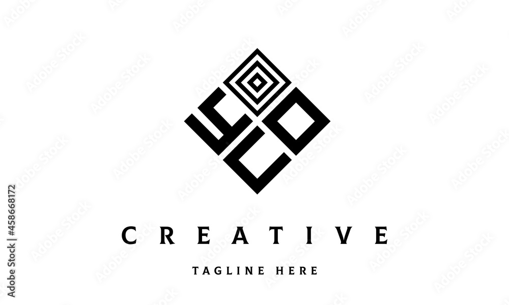 YOU rectangle three latter logo vector