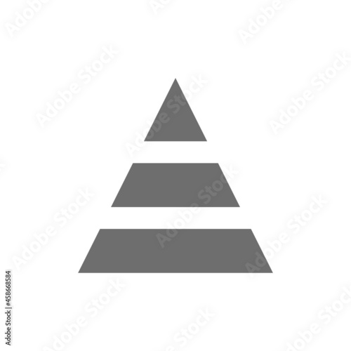 Triangular graph grey icon. Isolated on white background