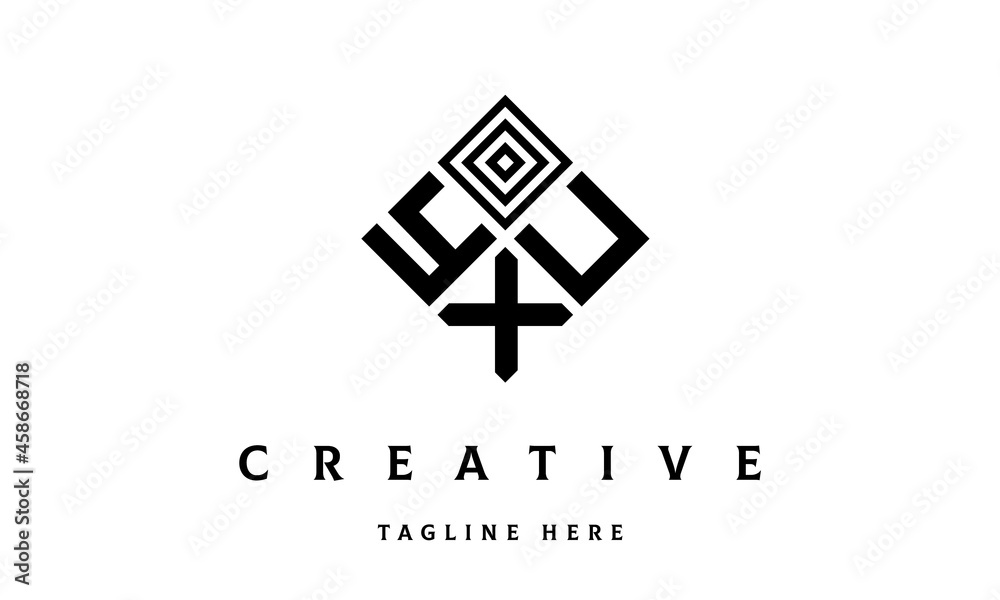 YUX rectangle three latter logo vector YUX rectangle three latter logo vector