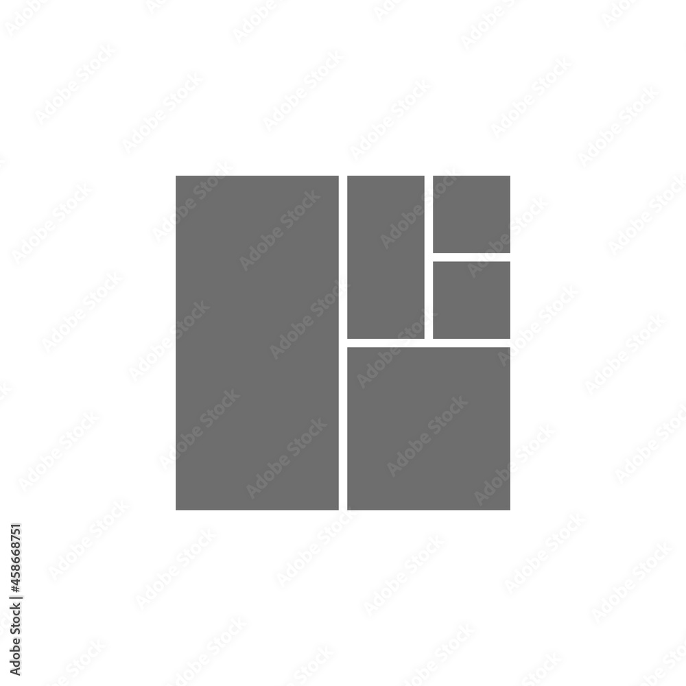 Golden ratio square grey icon. Isolated on white background Golden ratio square grey icon. Isolated on white background
