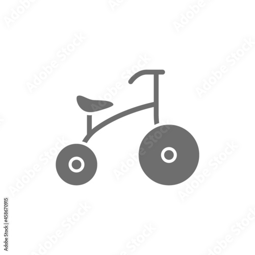 Children bicycle grey icon. Isolated on white background