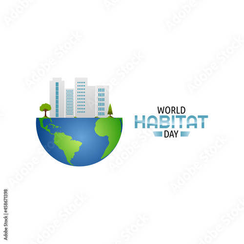 vector graphic of world habitat day good for world habitat day celebration. flat design. flyer design.flat illustration.