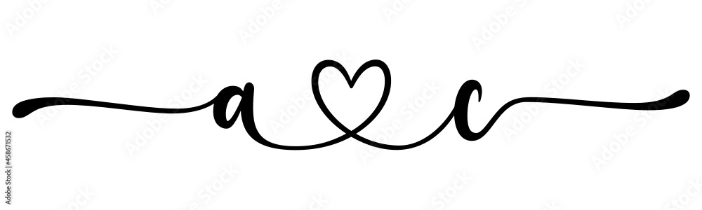 ac, ca, letters with heart Monogram, monogram wedding logo. Love icon, couples Initials, lower case, connecting HEART, home decor, ac, ca, letters with heart Monogram, monogram wedding logo. Love icon, couples Initials, lower case, connecting HEART, home decor,