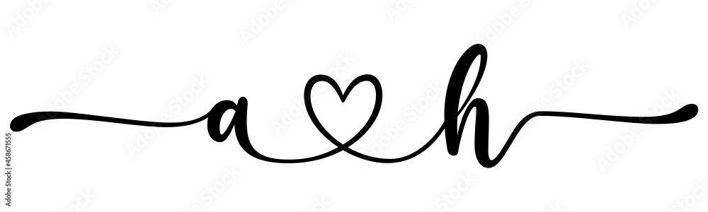 ah, ha, letters with heart Monogram, monogram wedding logo. Love icon, couples Initials, lower case, connecting HEART, home decor, ah, ha, letters with heart Monogram, monogram wedding logo. Love icon, couples Initials, lower case, connecting HEART, home decor,