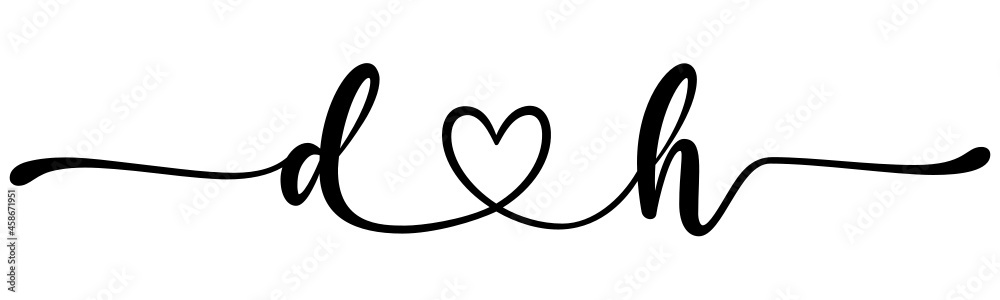 dh, hd, letters with heart Monogram, monogram wedding logo. Love icon, couples Initials, lower case, connecting HEART, home decor, dh, hd, letters with heart Monogram, monogram wedding logo. Love icon, couples Initials, lower case, connecting HEART, home decor,