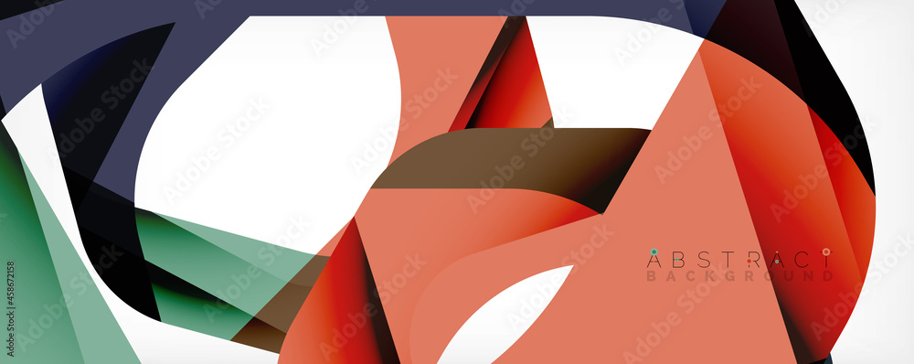 Geometric abstract background - multicolored abstract shapes on white. Vector Illustration For Wallpaper, Banner, Background, Landing Page Geometric abstract background - multicolored abstract shapes on white. Vector Illustration For Wallpaper, Banner, Background, Landing Page