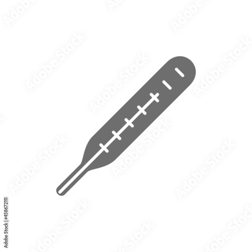 Mercury thermometer grey icon. Isolated on white background