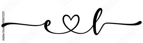 el, le, letters with heart Monogram, monogram wedding logo. Love icon, couples Initials, lower case, connecting HEART, home decor,