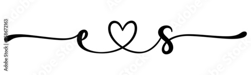 es, se, letters with heart Monogram, monogram wedding logo. Love icon, couples Initials, lower case, connecting HEART, home decor,