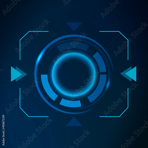 Blue circle scanner futuristic technology vector