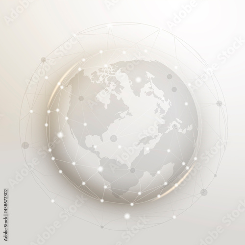 Global network futuristic technology vector