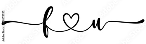 fu, uf, letters with heart Monogram, monogram wedding logo. Love icon, couples Initials, lower case, connecting HEART, home decor,