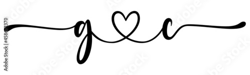 gc, cg, letters with heart Monogram, monogram wedding logo. Love icon, couples Initials, lower case, connecting HEART, home decor,