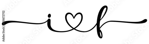 if, fi, letters with heart Monogram, monogram wedding logo. Love icon, couples Initials, lower case, connecting HEART, home decor,