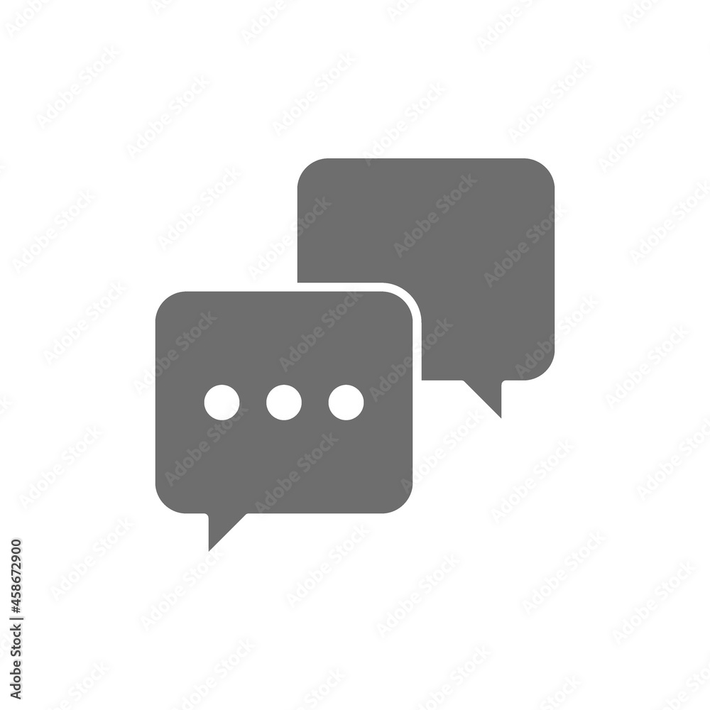 Chat, sms, comments, speech bubbles grey icon. Chat, sms, comments, speech bubbles grey icon.