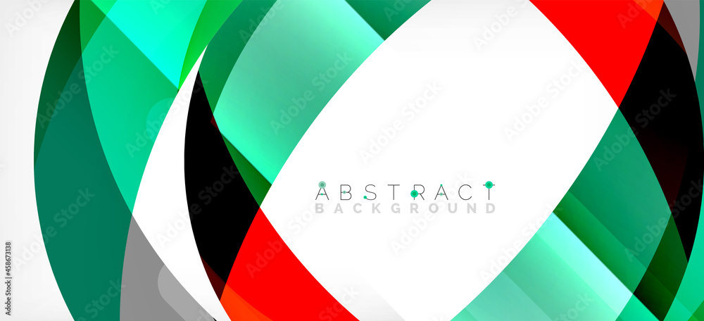 Geometric abstract background. Circle created with overlapping color shapes. Vector Illustration For Wallpaper, Banner, Background, Landing Page Geometric abstract background. Circle created with overlapping color shapes. Vector Illustration For Wallpaper, Banner, Background, Landing Page