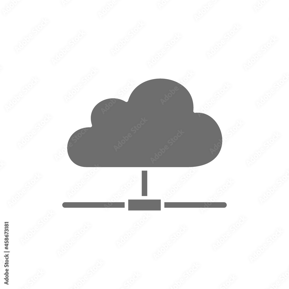 Network cloud grey icon. Isolated on white background Network cloud grey icon. Isolated on white background
