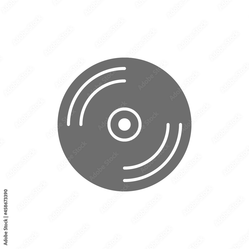 CD disk, DVD grey icon. Isolated on white background CD disk, DVD grey icon. Isolated on white background