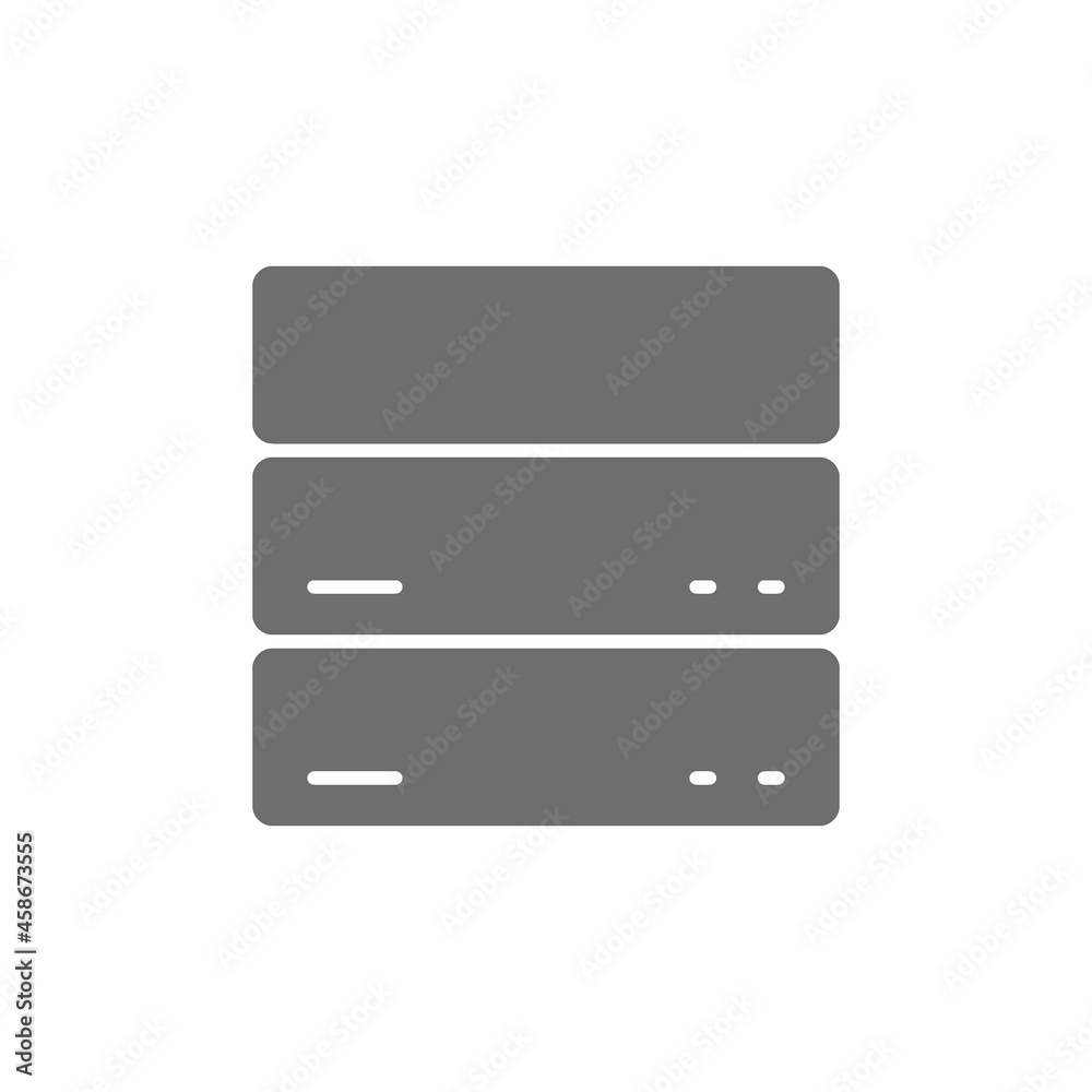 Vector server, data, web hosting grey icon.