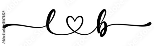 lb, bl, letters with heart Monogram, monogram wedding logo. Love icon, couples Initials, lower case, connecting HEART, home decor,