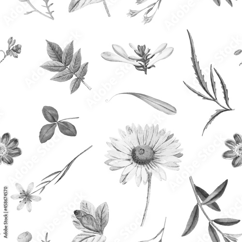 White floral wallpaper design vector